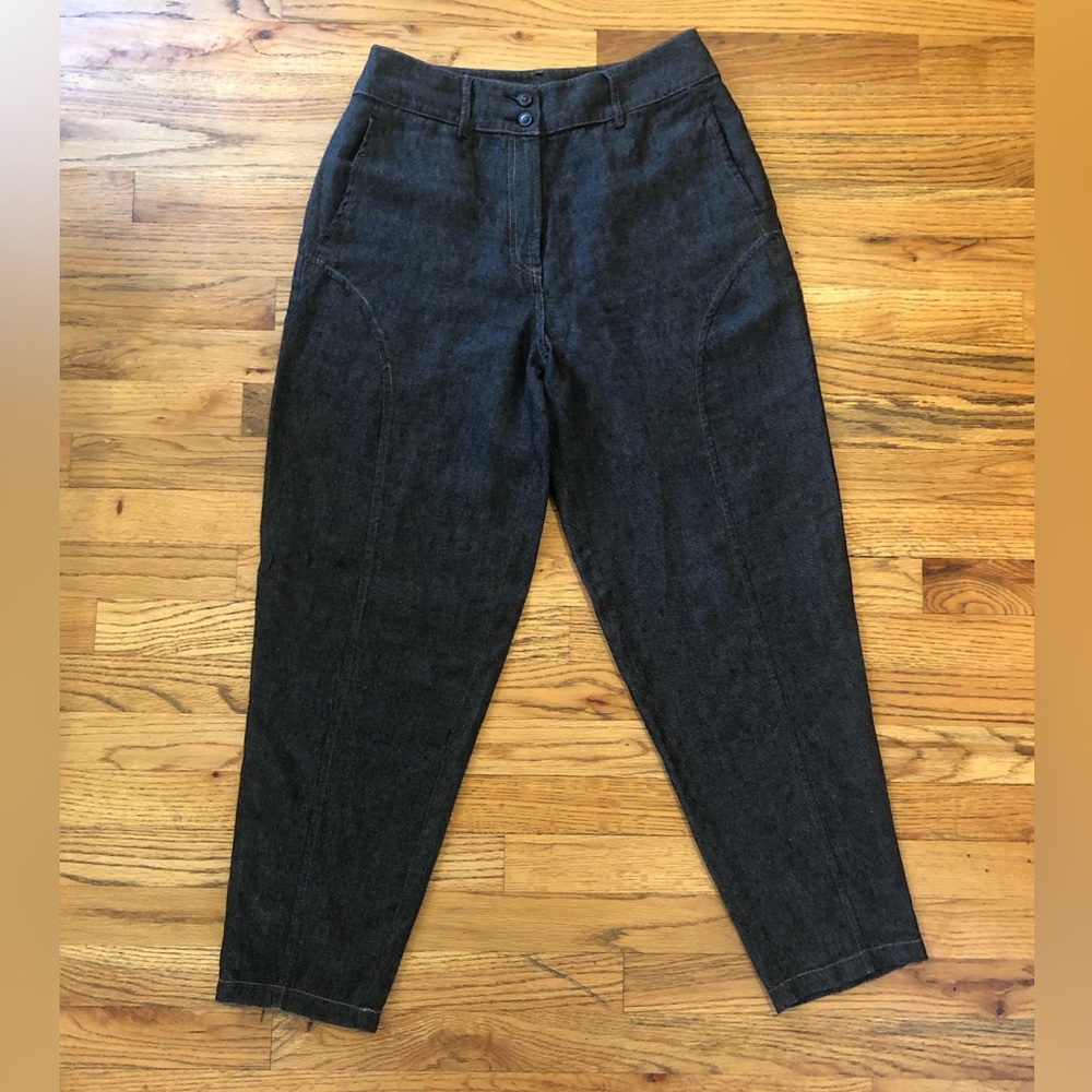 Poetry tapered slight barrel leg wool linen trouser size 8